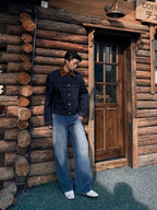 ZOZOFOREST Spliced Collar Premium Denim Jacket