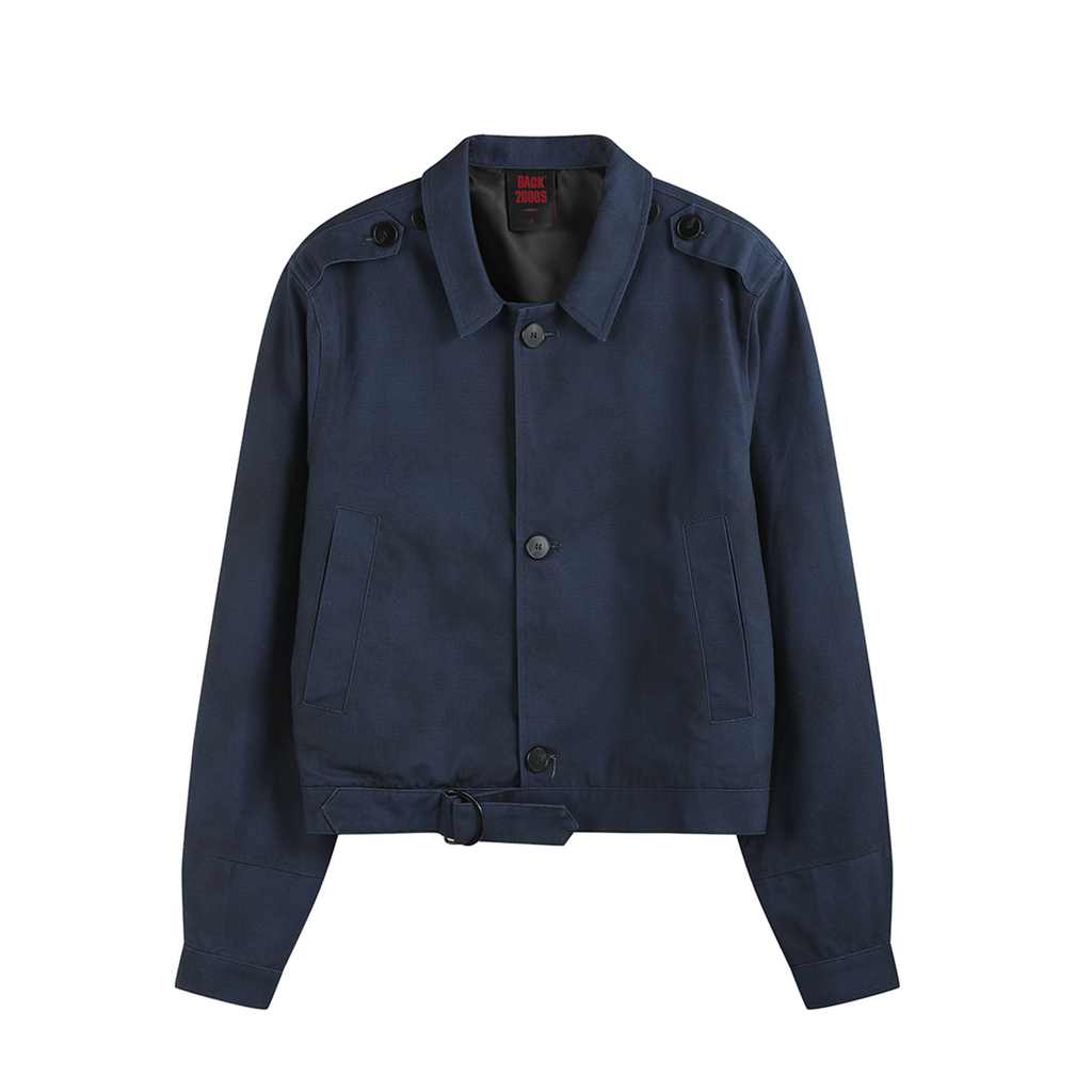 noEmosen Dirty Oil Stained Band Printed Work Jacket