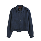 noEmosen Dirty Oil Stained Band Printed Work Jacket