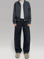 PLUS NO LOGO silhouette zipper old money wind jacket