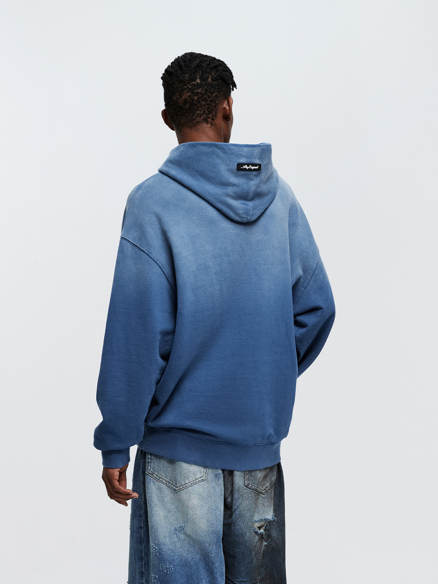 ATRY Flower LOGO Gradual Change Washed Sweater