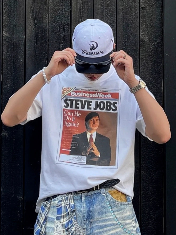 NOVACAM Retro Figure Jobs Magazine Print Tee