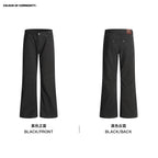 Mr. Jiangnan NewJNXS Retro Distressed Cotton Twill Bootcut Jeans