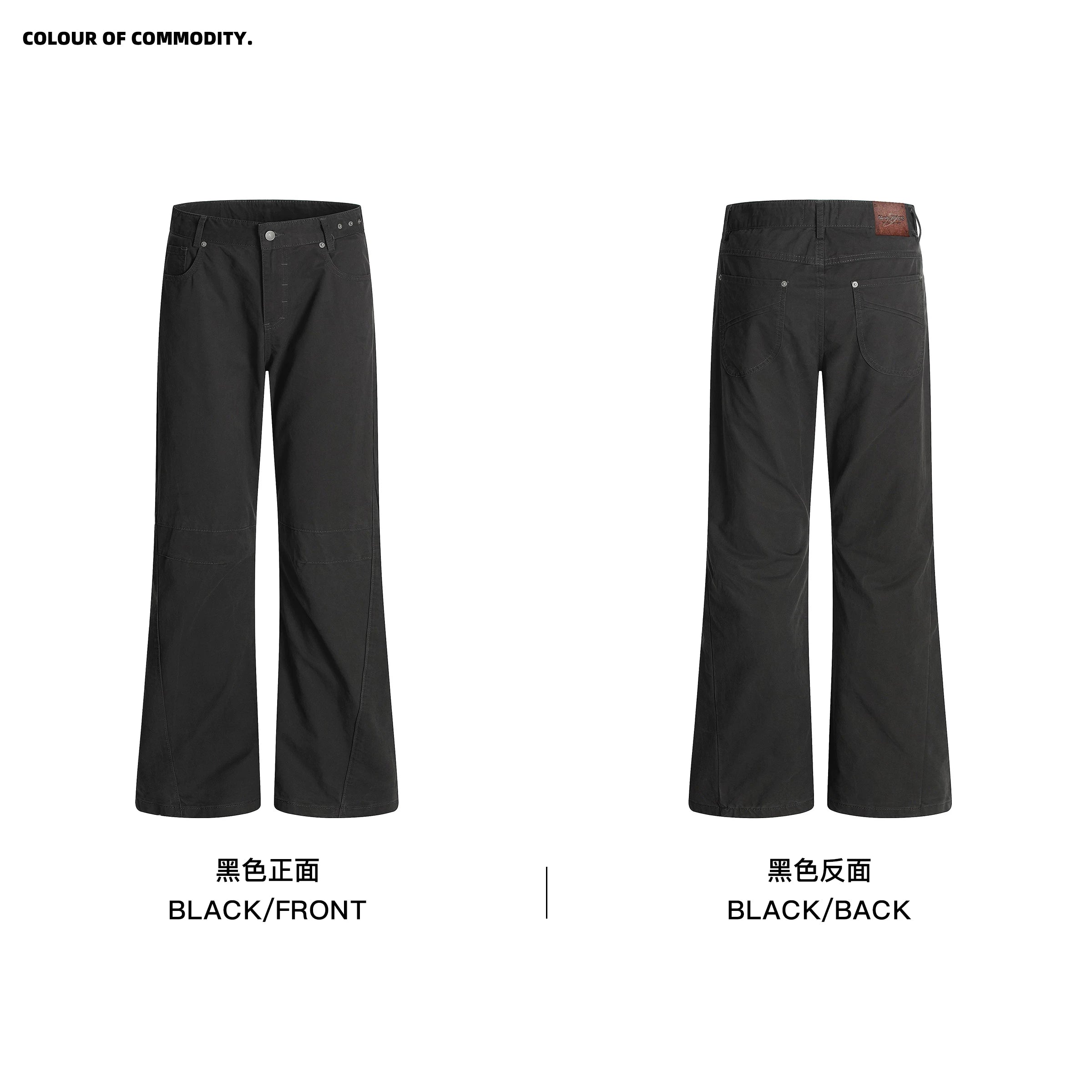 Mr. Jiangnan NewJNXS Retro Distressed Cotton Twill Bootcut Jeans
