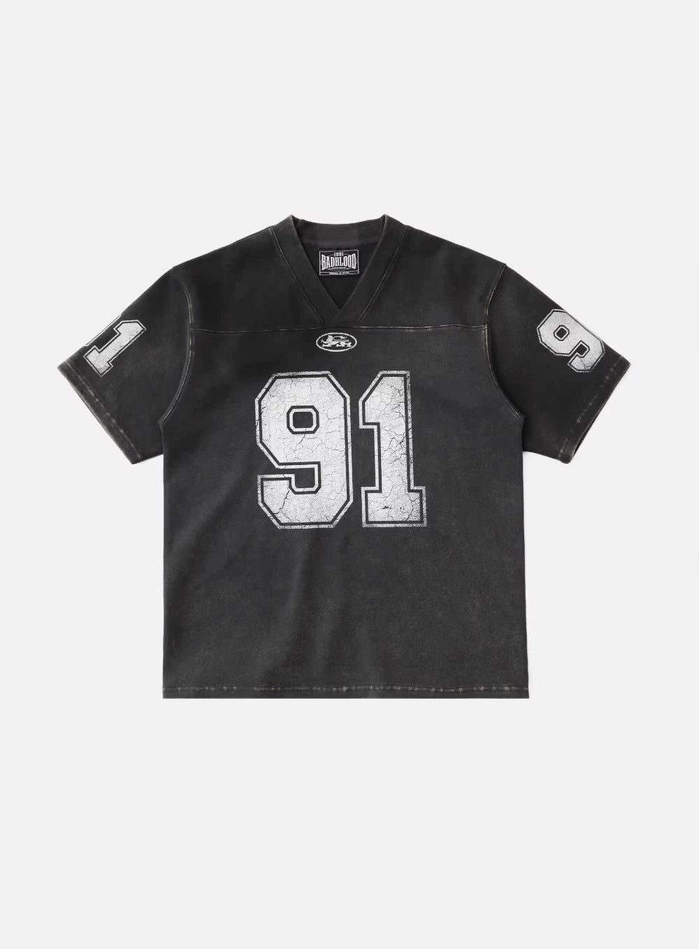 BADBLOOD Retro V-Neck Slim Short Sleeve Tee