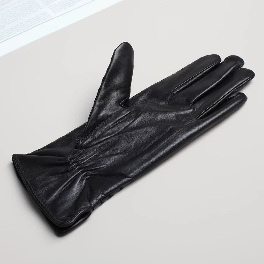 St. John's Snake Print Suede Velvet Warm Gloves
