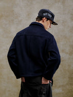 YADcrew Quilted Sequined Peace Dove Fabric Lapel Jacket