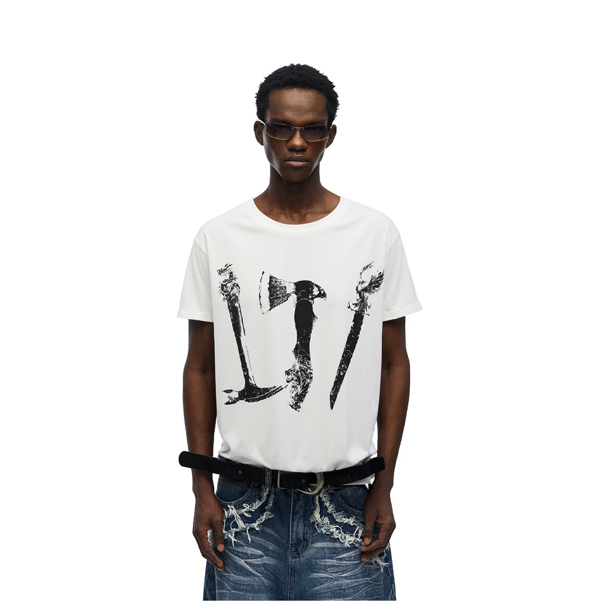 HISIDEA Casual Loose Digital Printing Tee