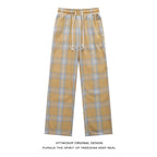 HTTAOSUP Retro Plaid Wide-Leg Pants