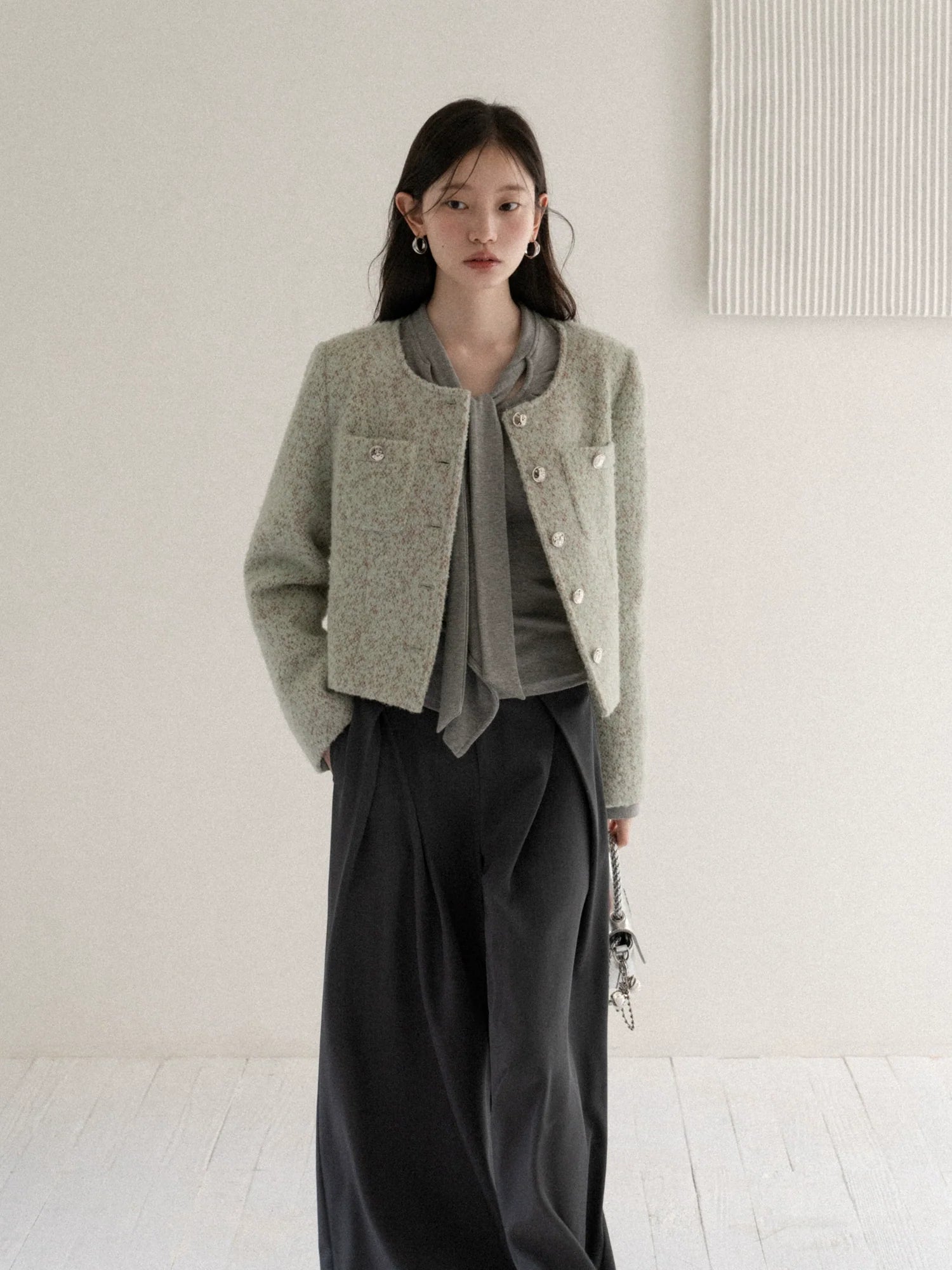 Cantonstory Premium Loose Tweed Short Jacket