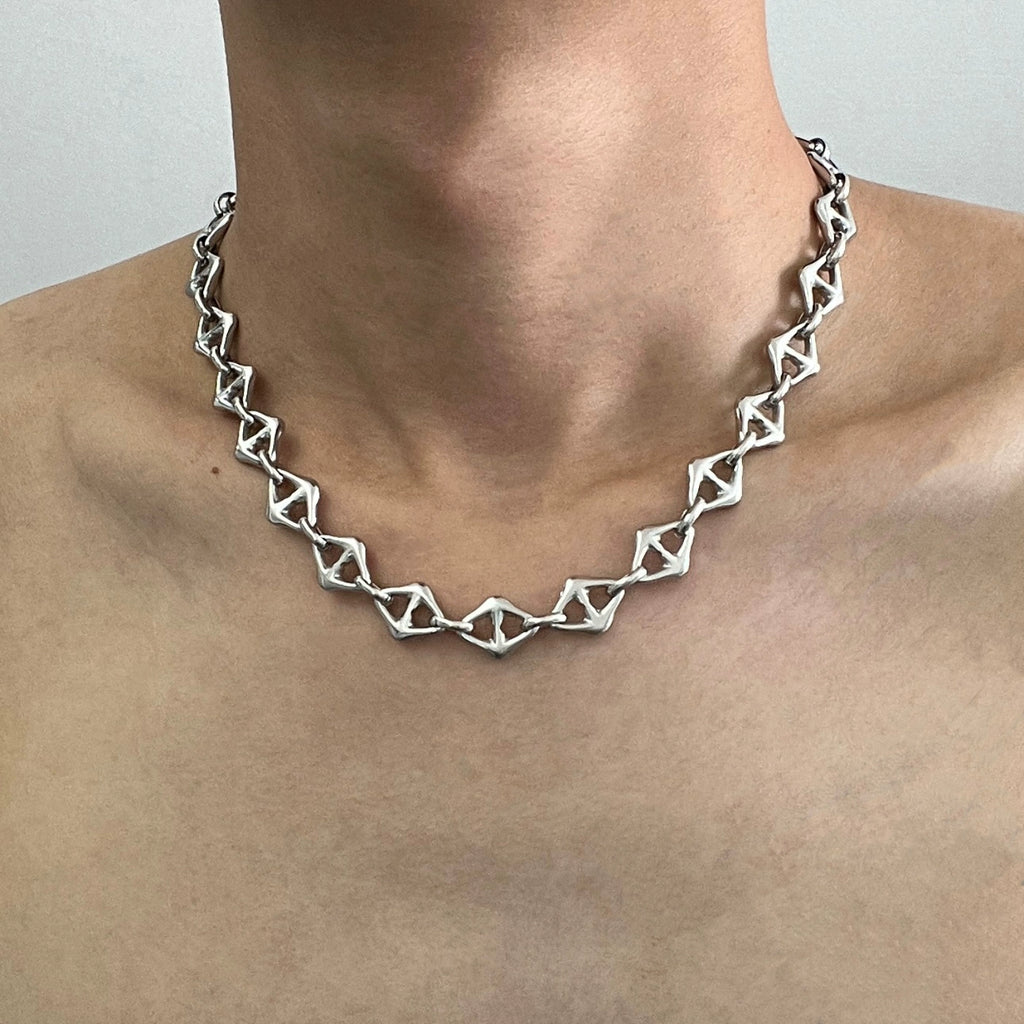 Diamond-Shaped Titanium Steel Clavicle Necklace