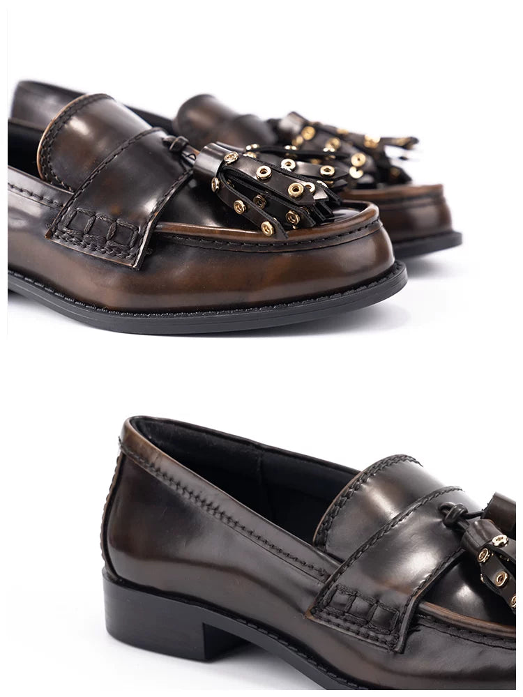 WILLWISHES Wang Ding Niche Retro Tassel Loafers