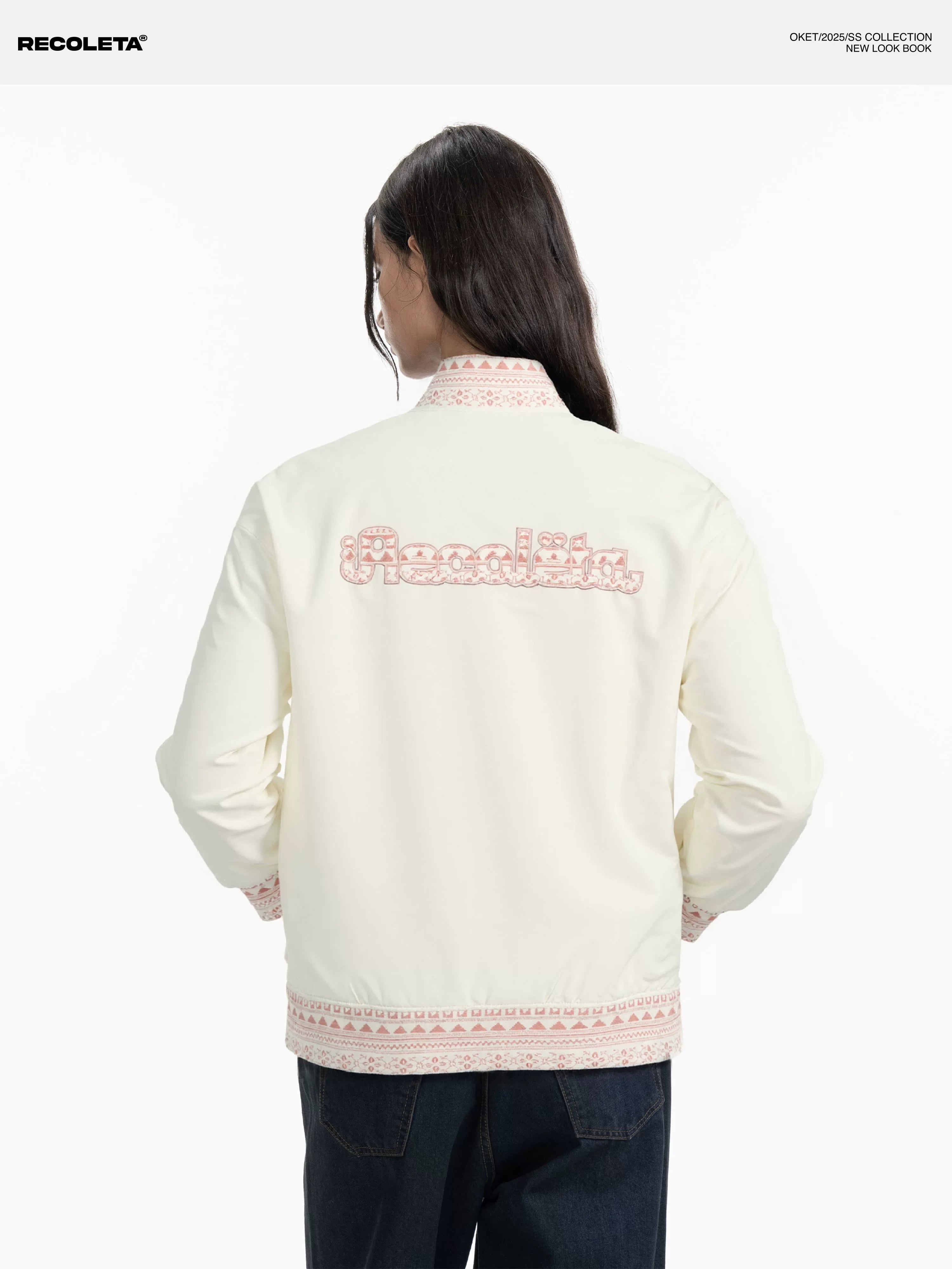 RECOLETA New Chinese Patchwork Baseball Collar Jacket