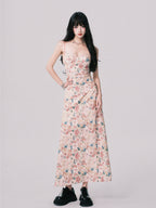 LULUSWINGS Holiday Floral Suspender Dress