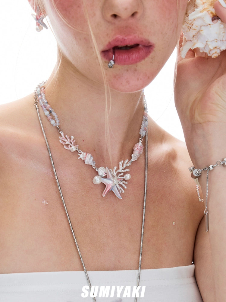 Coconut Girl Handmade Glaze Vacation Necklace