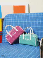 Momogigi is a summer getaway, retro washed denim mini shoulder messenger Boston bag