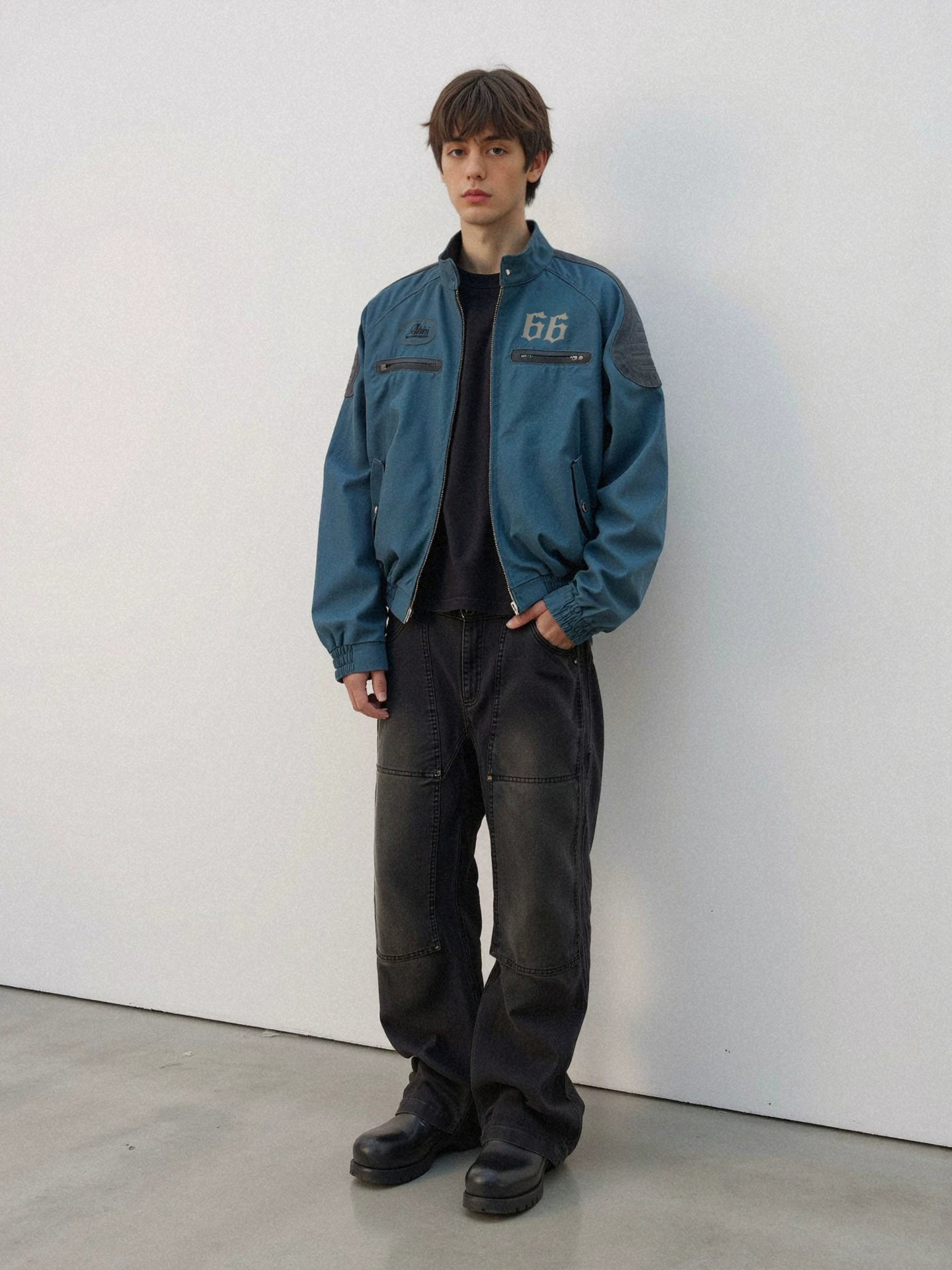 ATHIRI Motorcycle Harrington G9 Shoulder Pad Functional Embroidered Jacket