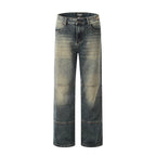KKBBU Washed Yellow Mud Dyed Floor Length Jeans
