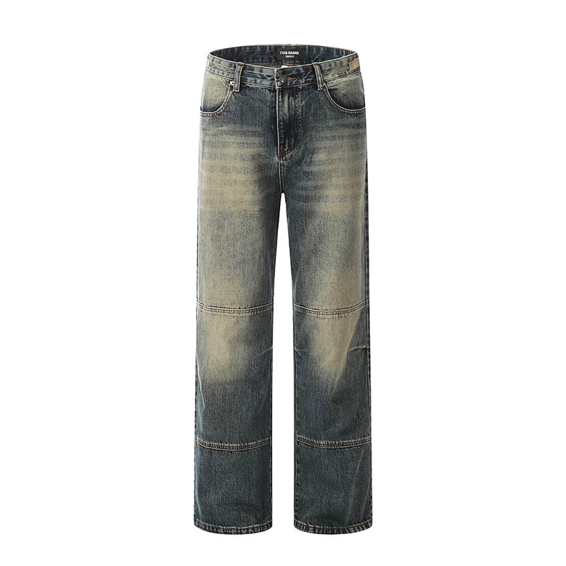KKBBU Washed Yellow Mud Dyed Floor Length Jeans
