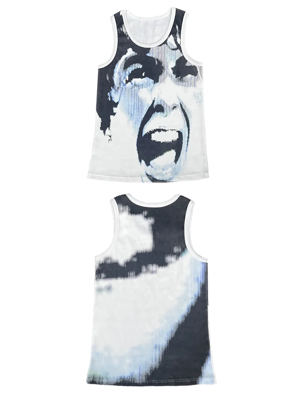 CHAI American Printed Ribbed Sleeveless Vest