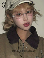 GM Rimless Womens Glasses Smart Frame Myopia Ready