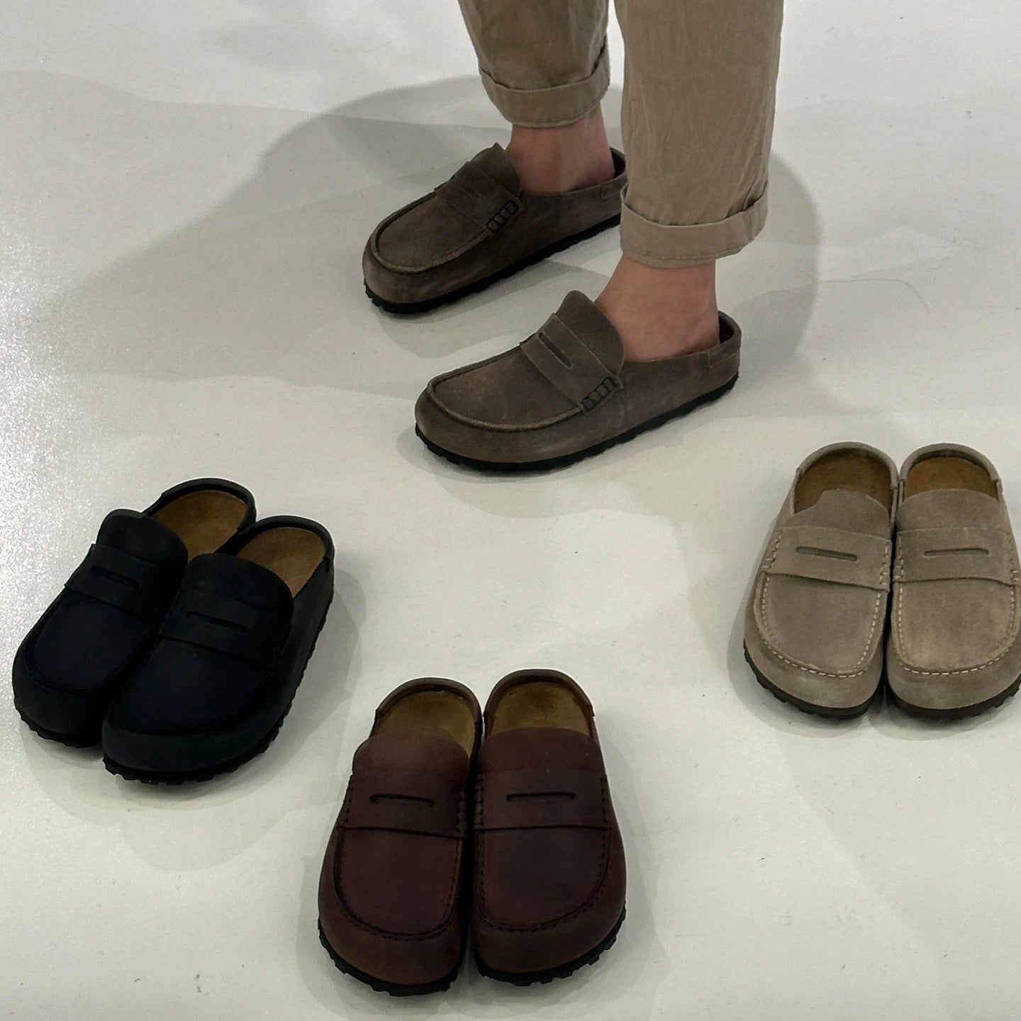 Cowhide Birkenstock Half Slippers