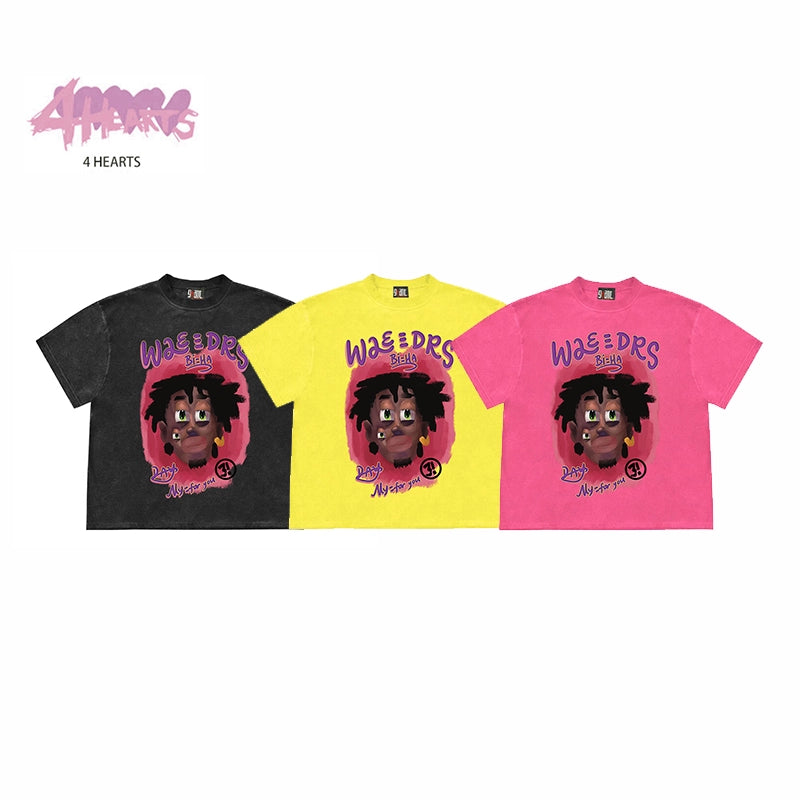 28blocks Retro Reggae Cartoon Loose T-Shirt