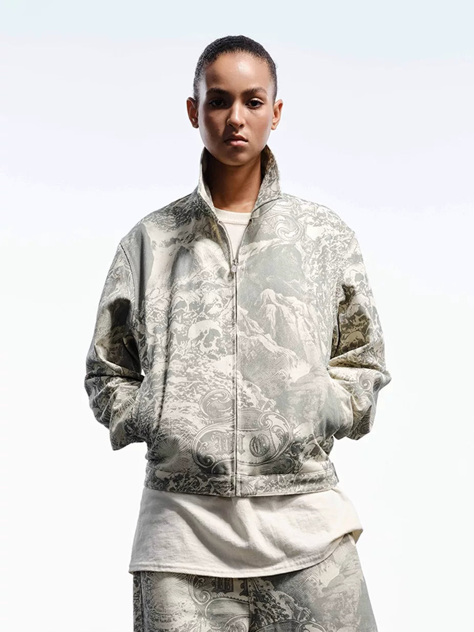 WHOOSIS Full-Print Suit Lapel Jacket