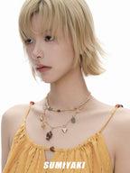 SUMIYAKI Natural Citrine Stone Necklace Bracelet