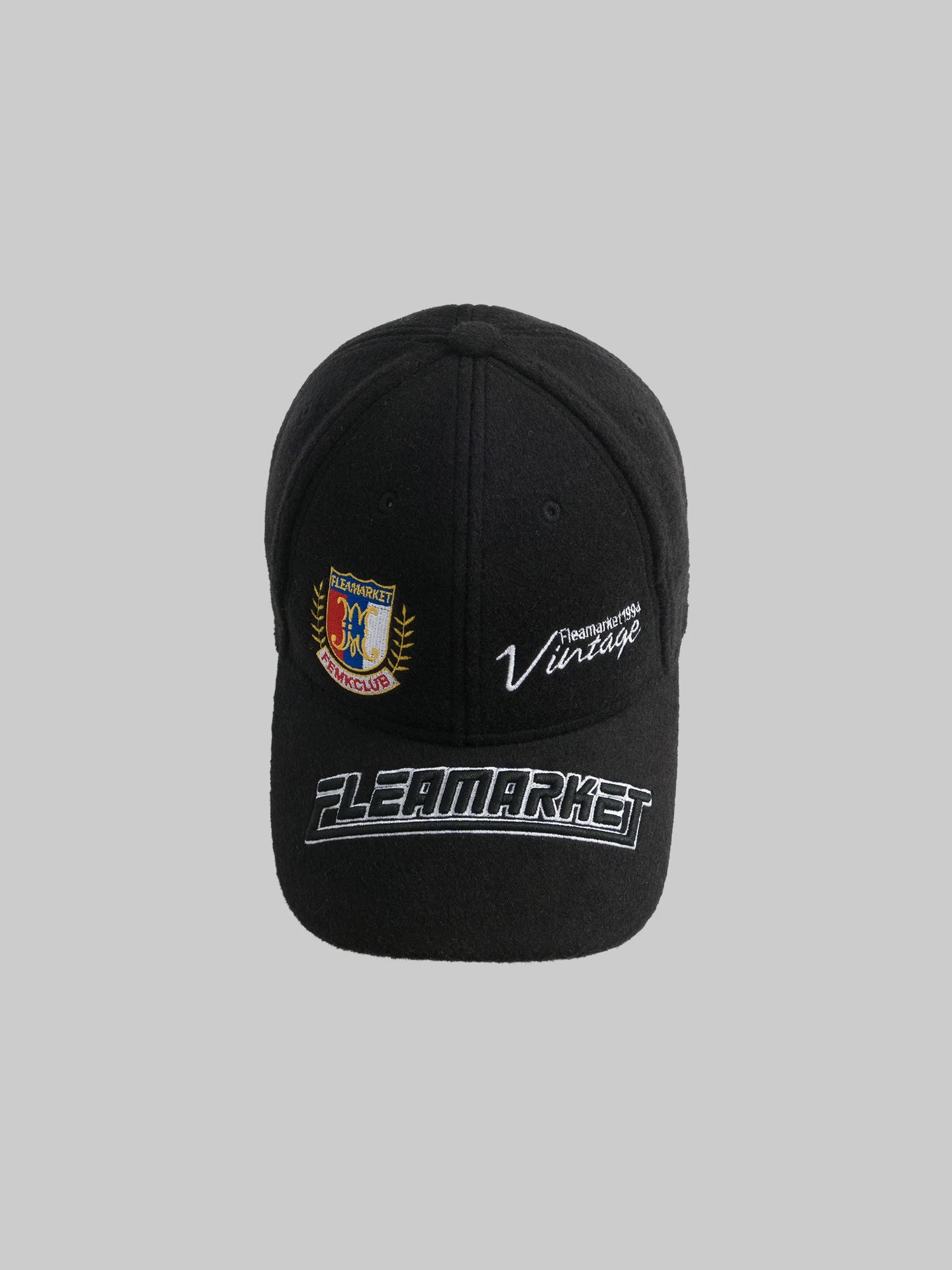 Fleamarket Autumn Cashmere Brim Embroidered Baseball Cap