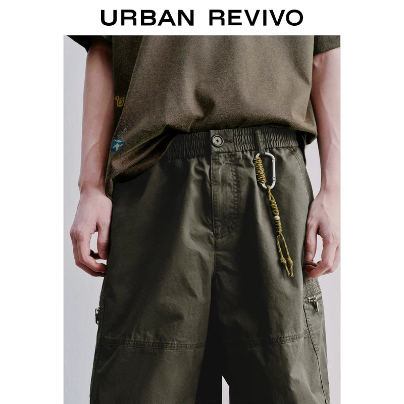 Urban Revivo Men's Workwear Knot Button Wide Leg Pants