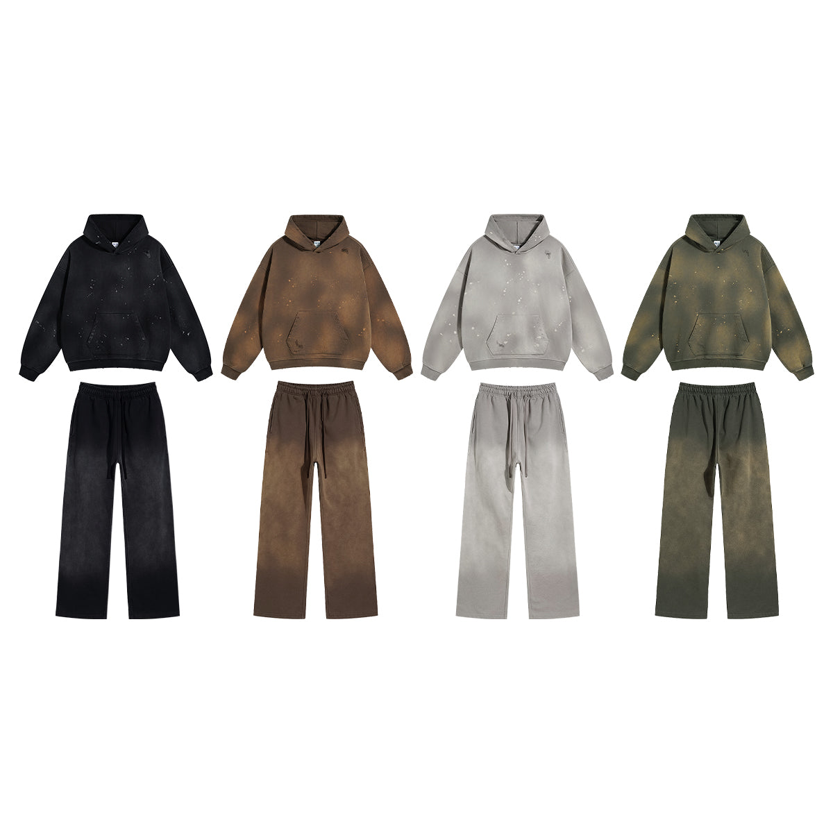 INS Gradient Splash Hoodie & Sweatpants Set Men & Women