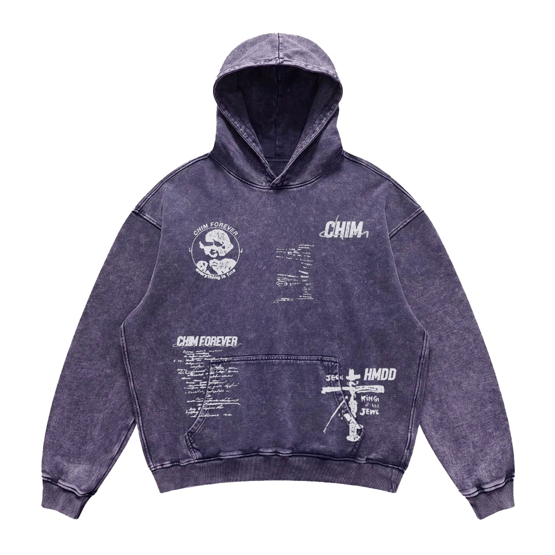 BOMBA STUDIO Washed Off-Shoulder Street Hoodie