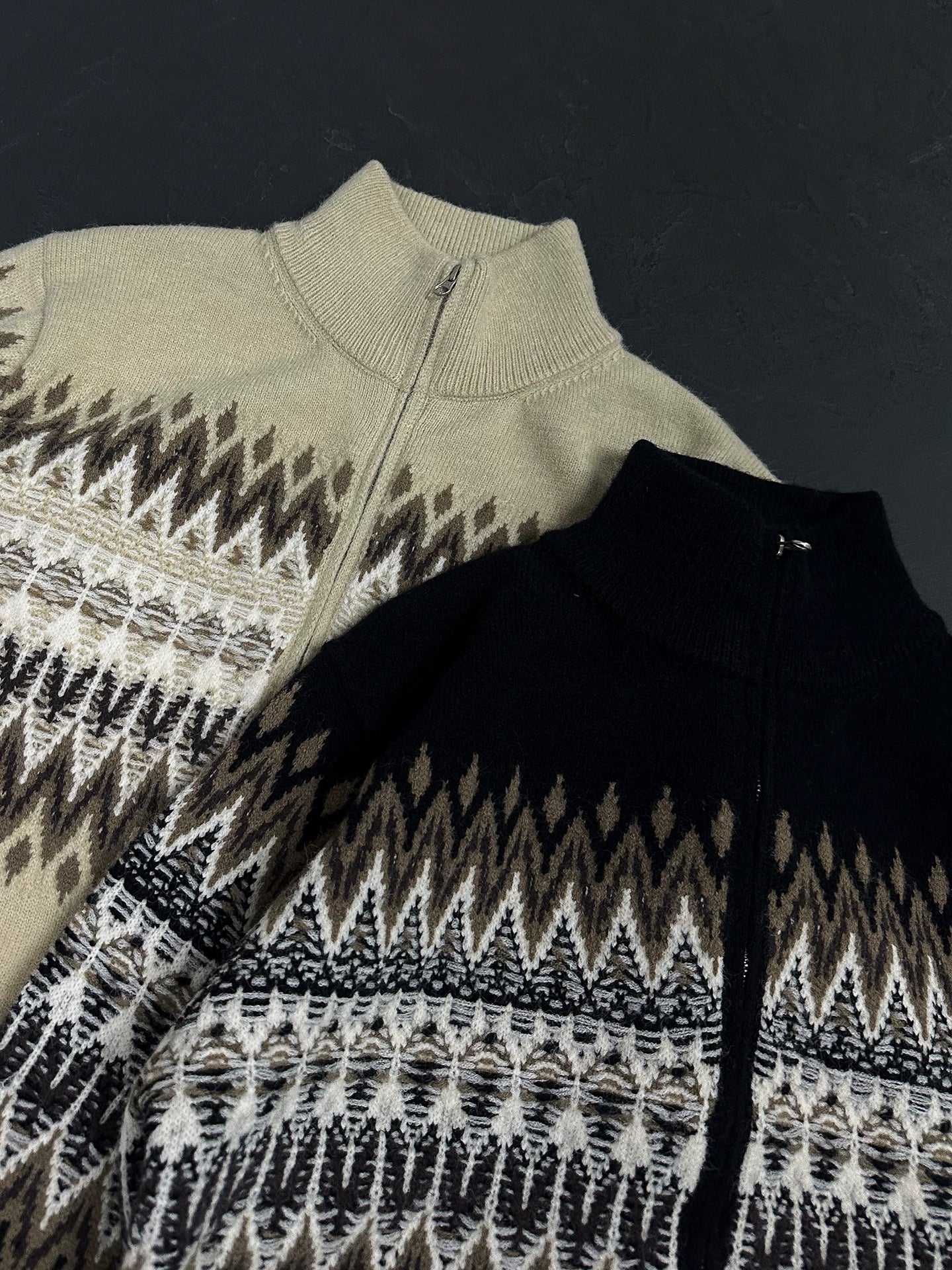 GRAYDREAMS Fair Isle Old Money Cardigan Sweater