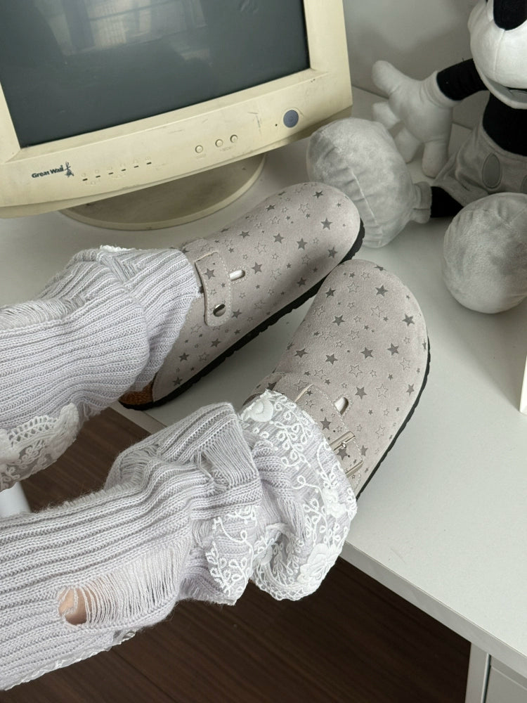 Cat & Sofa Grey Star Birkenstock Closed-Toe Sandals