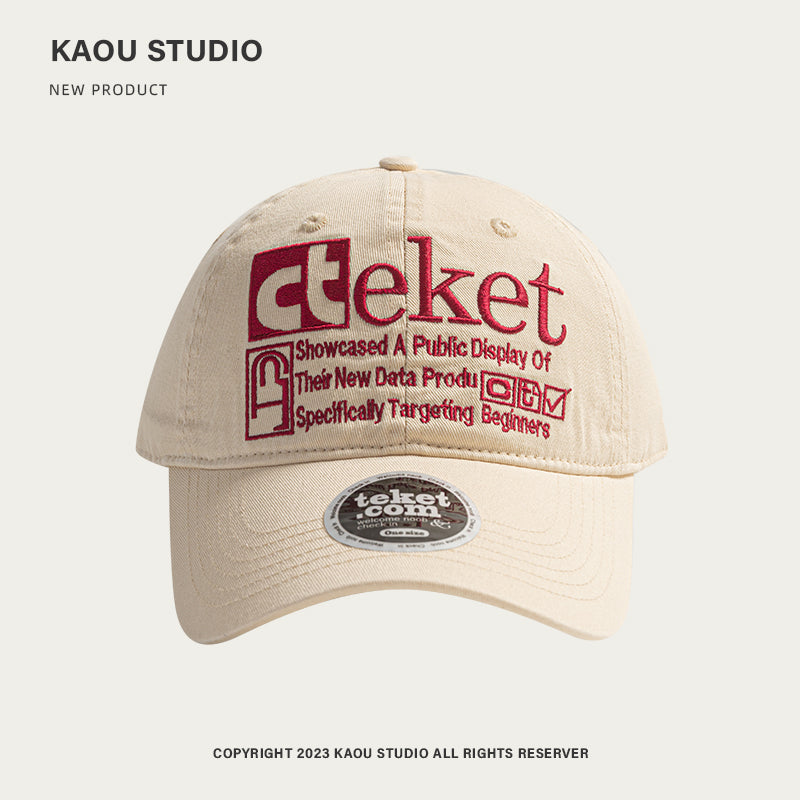 KAOU cteket Beige Color-block Letter Cap
