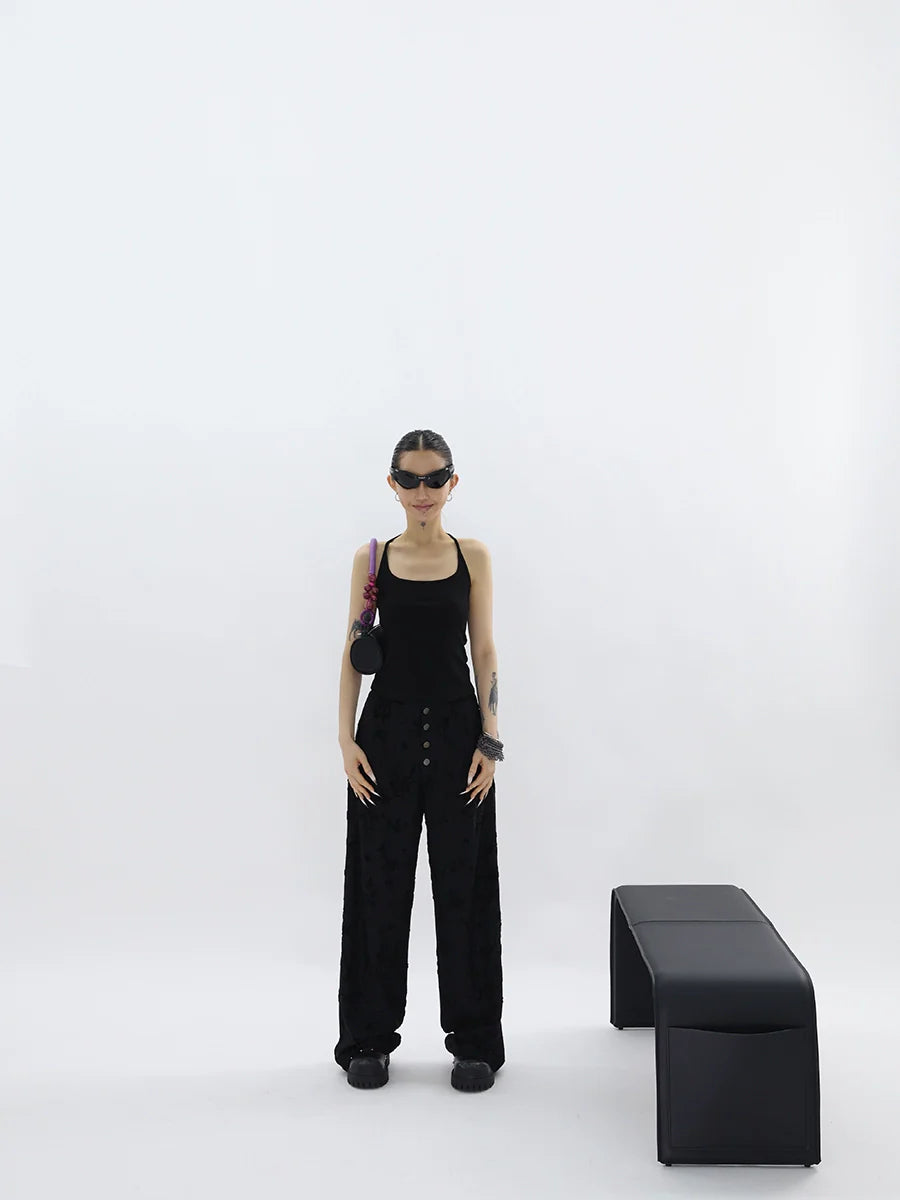 FUZZYKON Big U-neck Slim-fit I-shaped Sling Vest Dress