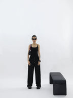 FUZZYKON Big U-neck Slim-fit I-shaped Sling Vest Dress