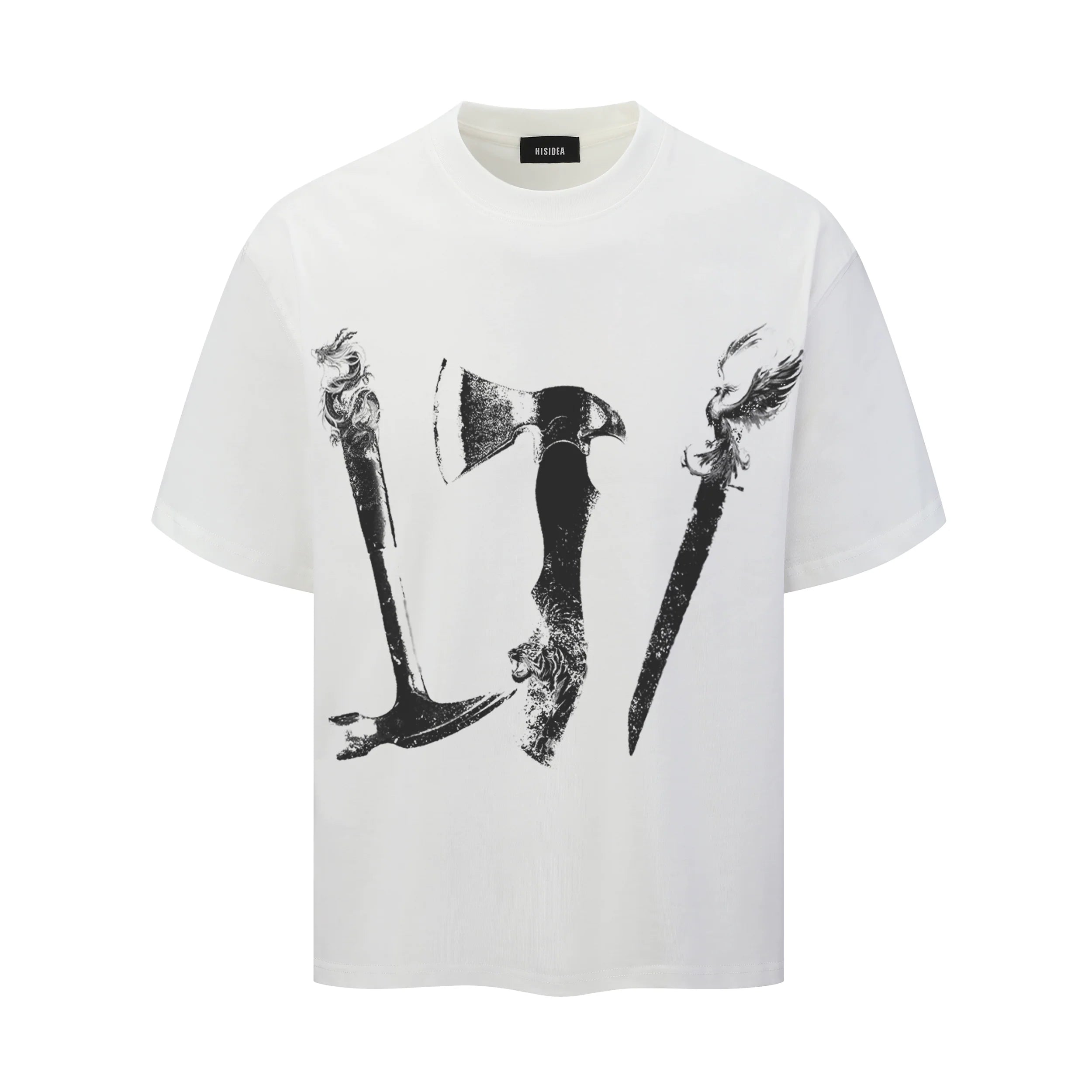 HISIDEA Casual Loose Digital Printing Tee