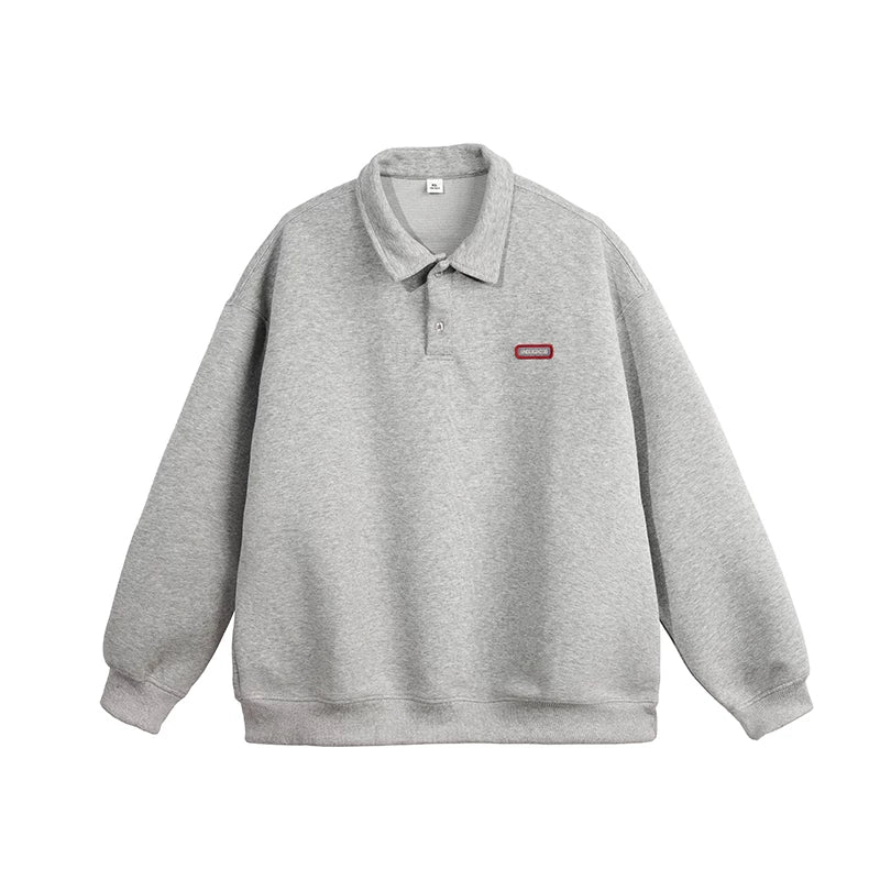 SOSTINE Polo Collar Pure Lapel Long Sleeve Top