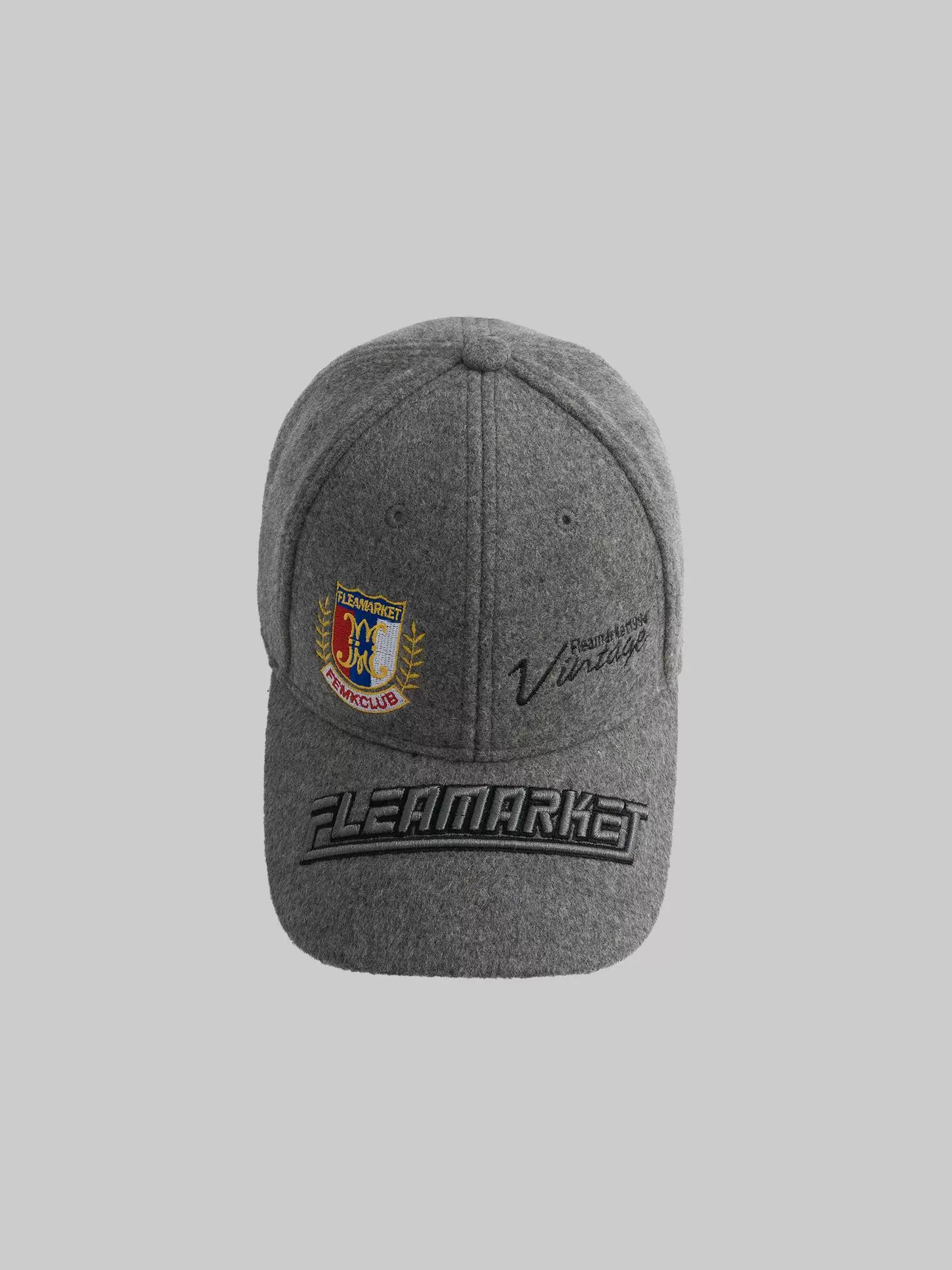 Fleamarket Autumn Cashmere Brim Embroidered Baseball Cap