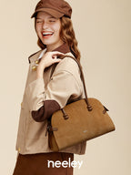 Neeley Suede Leather Boston Commuter Bag