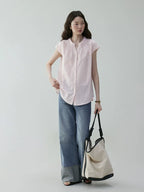 VOOE Crew Neck Small Fly Sleeve Commuter Shirt