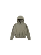 PLUS NO LOGO Short and Wide Stand-up Hooded Sweater