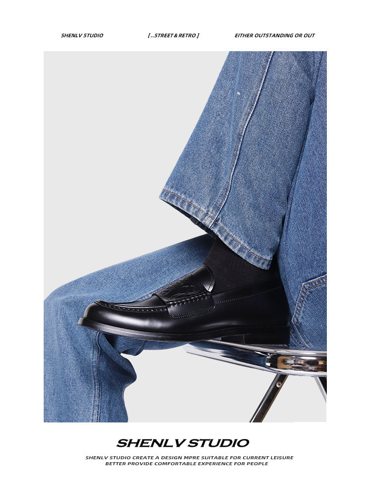 SHENLV STUDIO Vampire embossed cowhide loafers