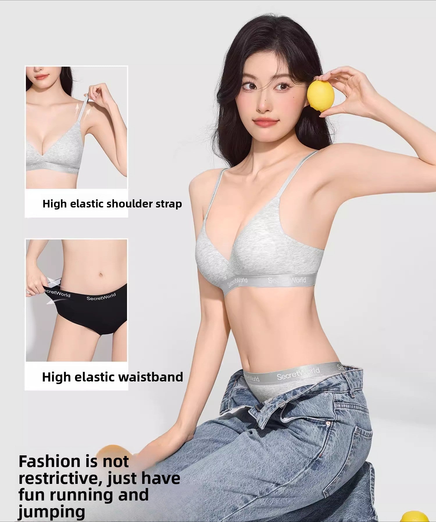 Secret World Sports Gathering Traceless Thin Bra Cover Set