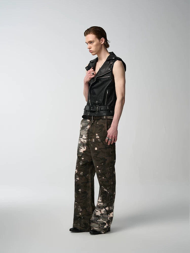 noEmosen Dissolved Camouflage Drop Crotch Canvas Pants