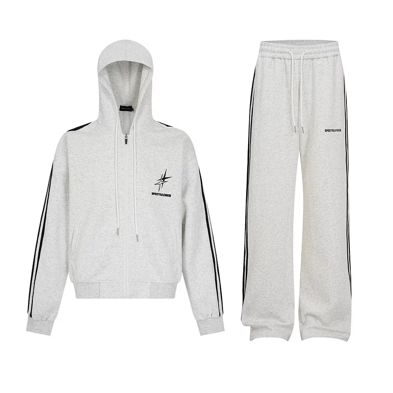 KKBBU Three Stripe Lazy Jacket Sweatshirt Set