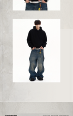 KONOOT Short and Wide Cut Casual Hooded Sweater