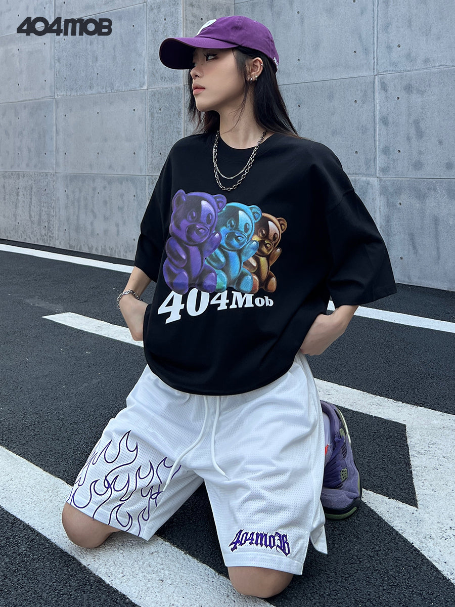 404MOB Flame mesh basketball shorts